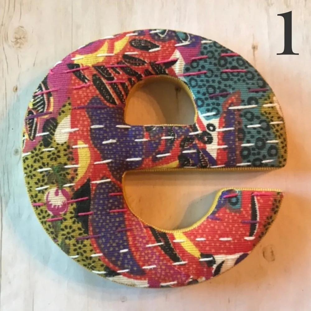 Anthropologie Ikat Monogram Wall Hanging